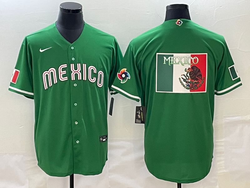 Men 2025 MLB world cup Mexico green Nike jersey 013